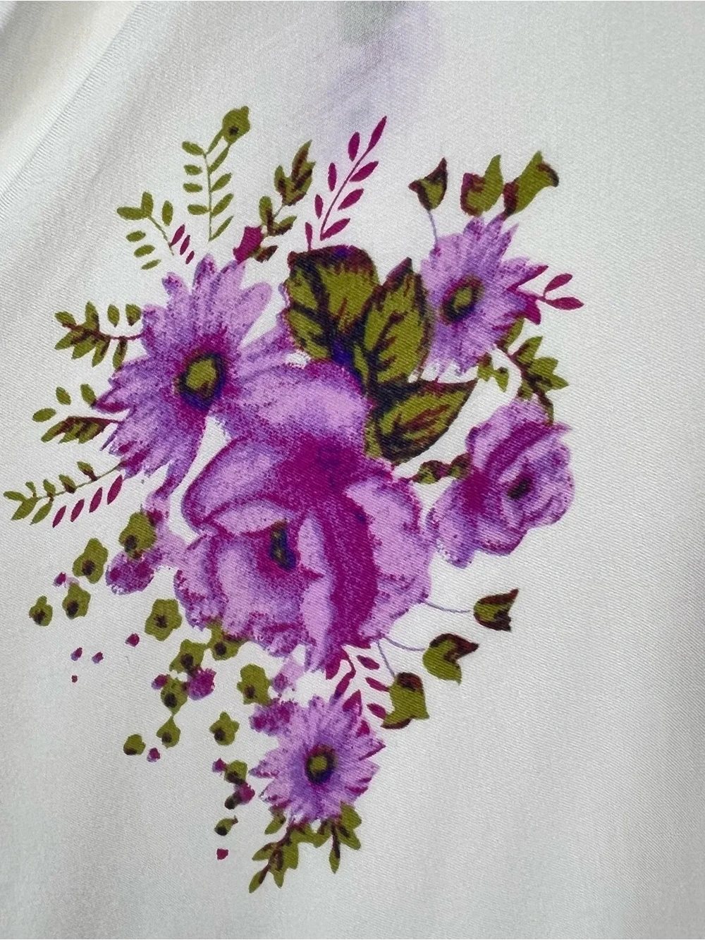Free People Birdie Floral High-Low Midi Dress Feminine Boho Ivory Purple Size 8